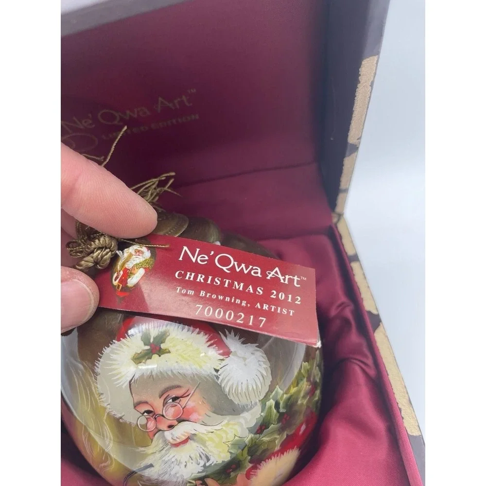 Ne'Qwa Art 2012 Limited Edition Santa Ornament Tom Browning 243/1000 COA